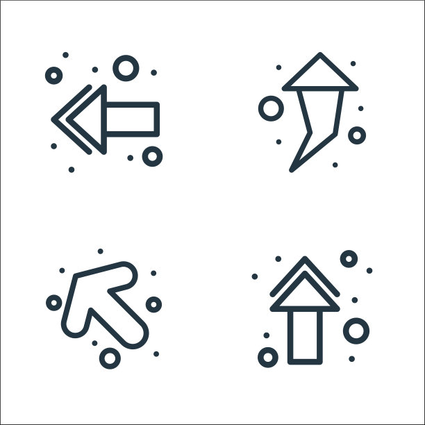 箭头线性图标集图片下载