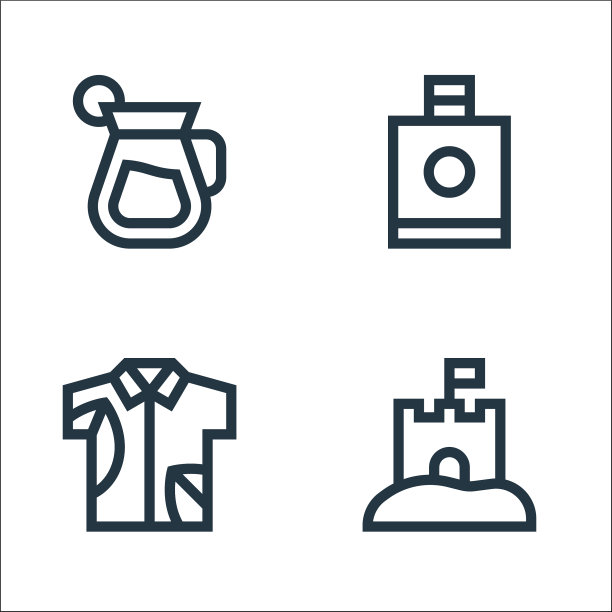 夏季线图标线性集质量线集图片下载