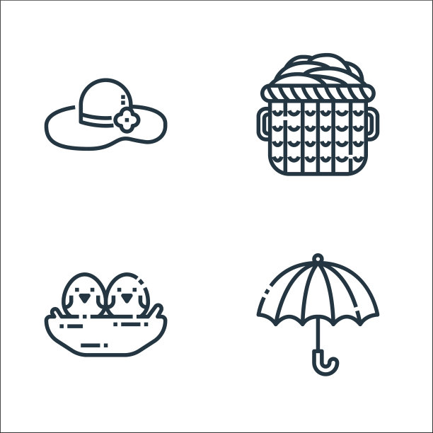 春季季线图标线性集质量线图片下载