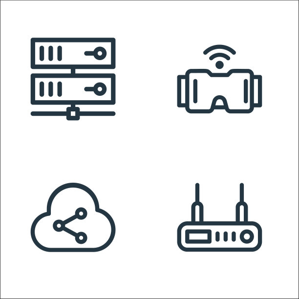 网络线图标线性集质量线集图片下载