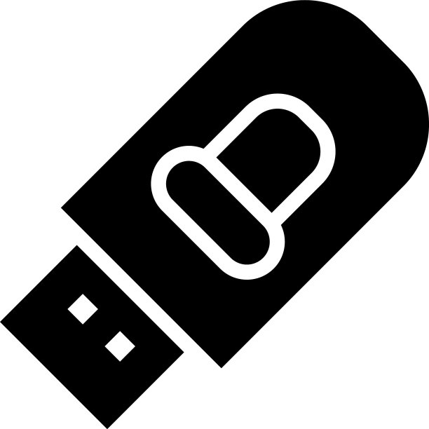 USB驱动器轮廓剪影图片下载
