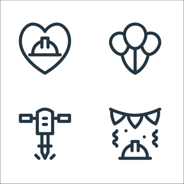 劳动节线图标线性集质量线集图片下载