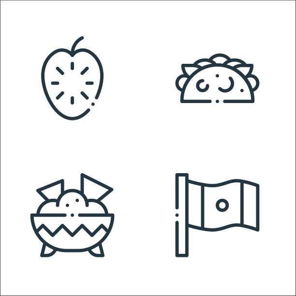 墨西哥线图标线性集质量线集图片下载