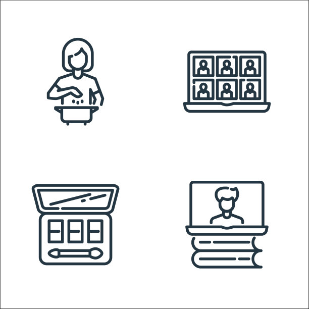 待在家里隔离线图标线性设置图片下载