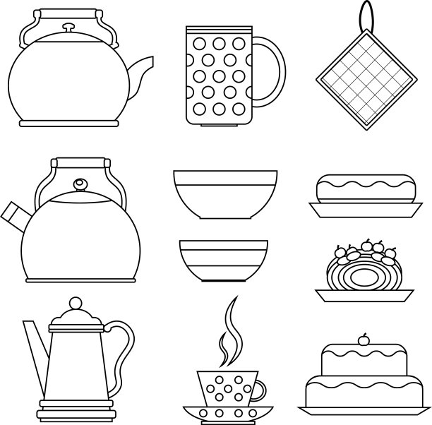 茶和咖啡放在主题菜和图片下载