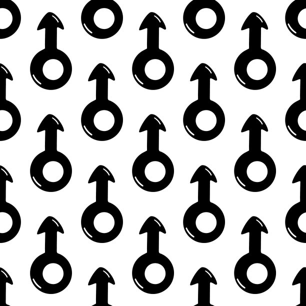 无缝图案的涂鸦男性符号图片下载