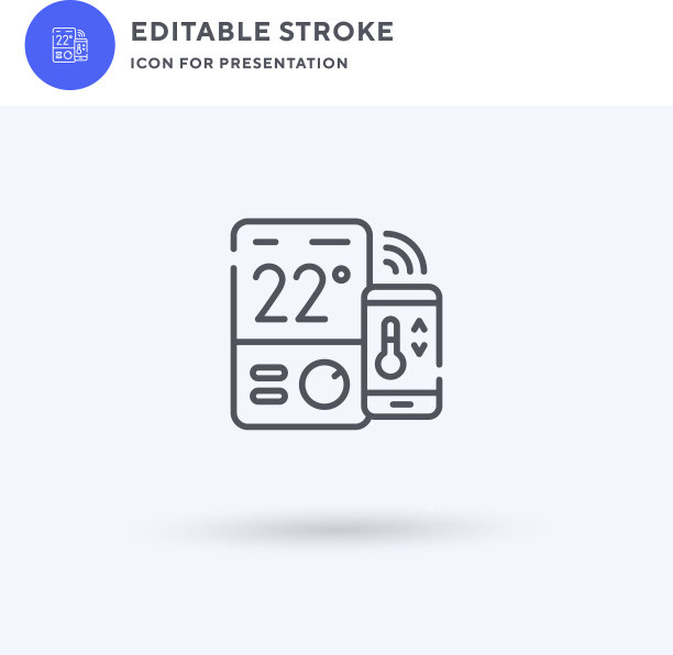 恒温器图标填充平面标志固体图片下载