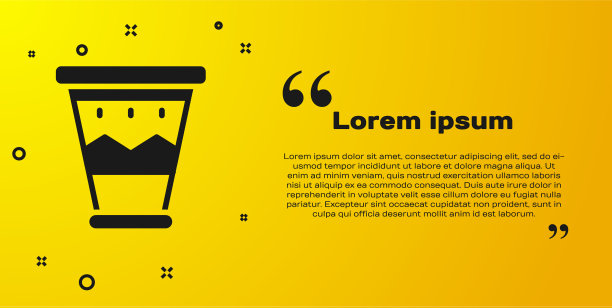 黑色墨西哥鼓图标孤立在黄色图片下载