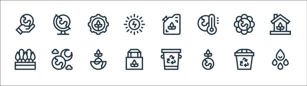 地球母亲日线图标线性集质量图片下载