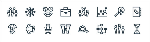 管理线图标线性集质量线集图片下载