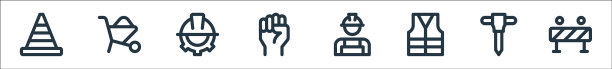 劳动节线性图标集图片下载