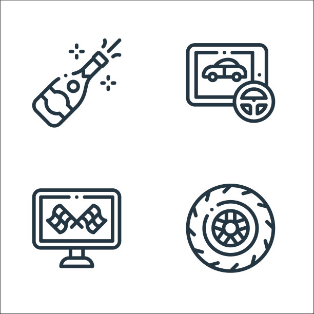 自动追线图标线性集质量线集图片下载