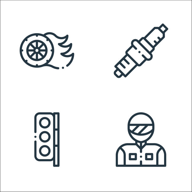 自动追线图标线性集质量线集图片下载