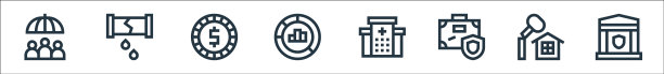 保险线图标线性集质量线集图片下载