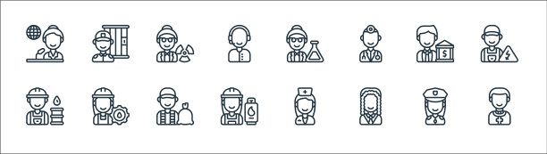 关键工人线图标线性设置质量线图片下载