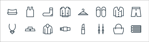 时尚线图标线性集质量线集图片下载