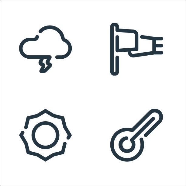 天气线图标线性集质量线集图片下载