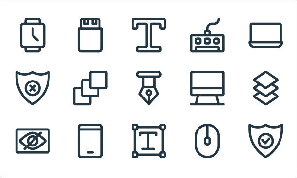 图形设计线图标线性设置质量线图片下载