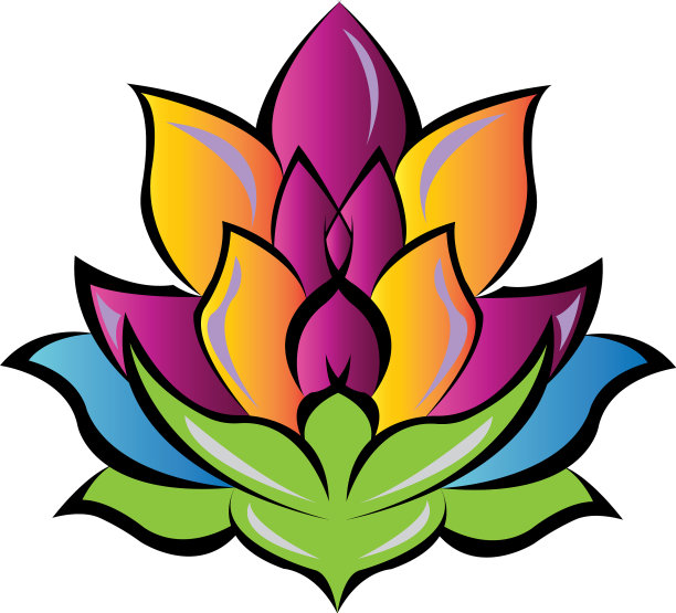 花卉标志彩色图标设计图片下载