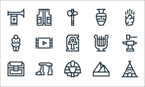 历史线图标线性集质量线集图片下载