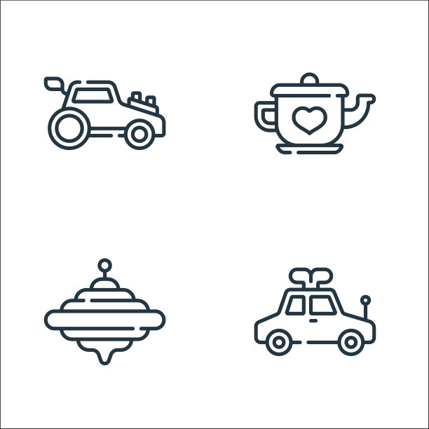 儿童玩具线图标线性设置质量线图片下载