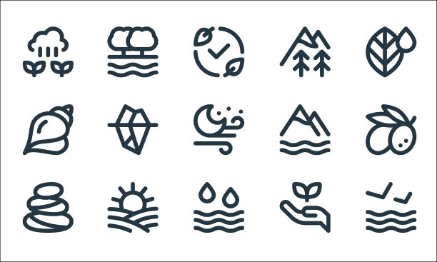 自然线图标线性集质量线集图片下载