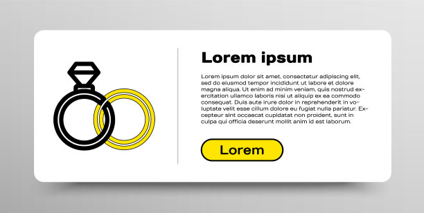 线婚戒图标孤立在白色图片下载