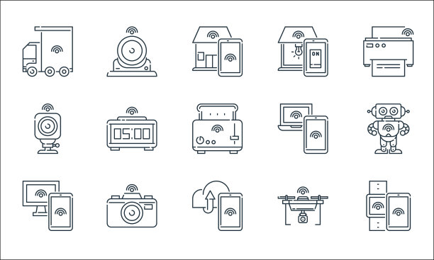 互联网事物线图标线性集质量图片下载