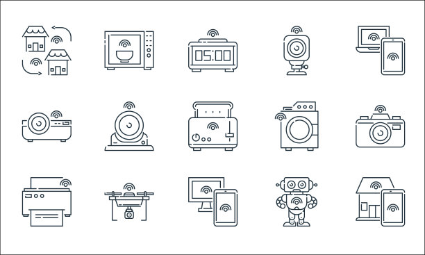 互联网事物线图标线性集质量图片下载