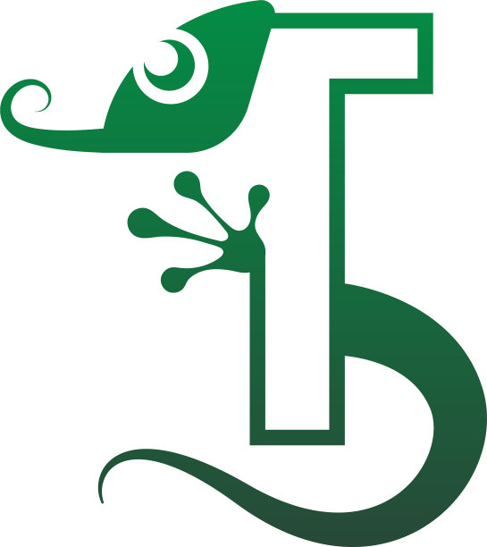 变色龙字体字母设计理念图片下载