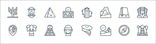 沙漠线图标线性集质量线集图片下载