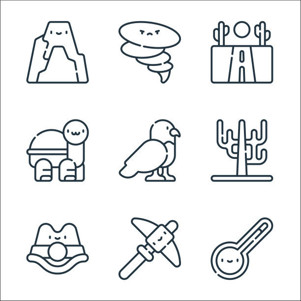 沙漠线图标线性集质量线集图片下载