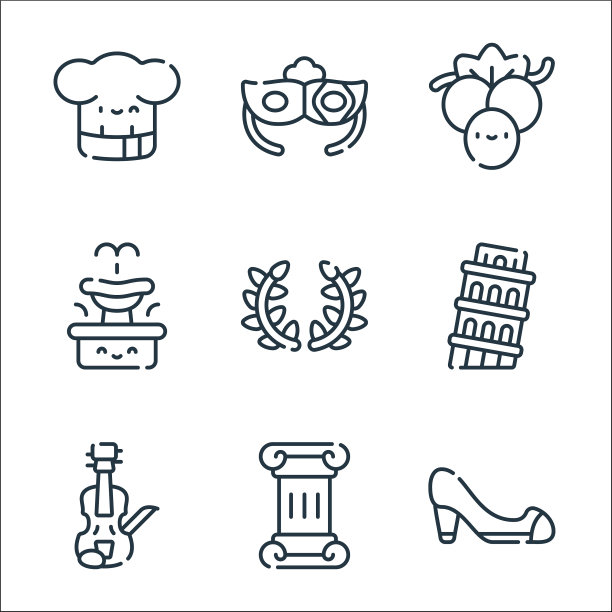 意大利线图标线集质量线集等图片下载