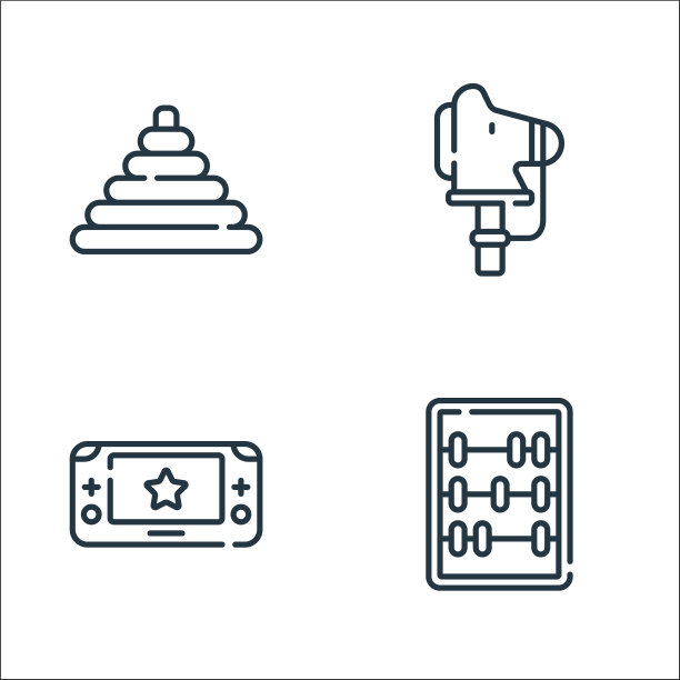 儿童玩具线图标线性设置质量线图片下载