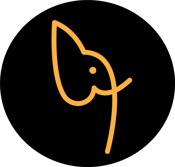 独特的大象标志设计简单图片下载