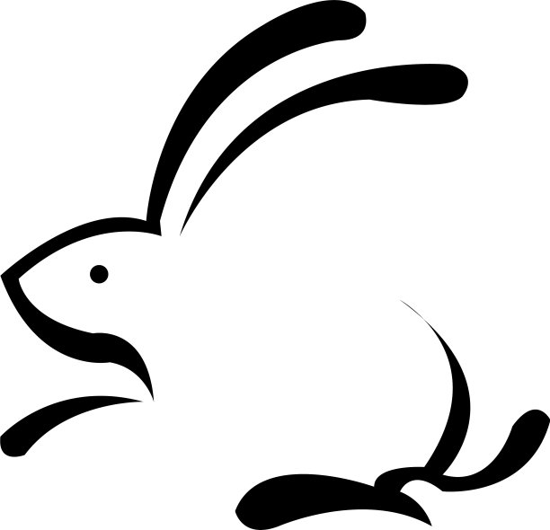 独特的兔子颜色，简洁的标志设计图片下载