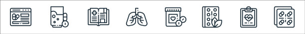 药品线图标线性集质量线集图片下载