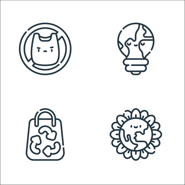 地球母亲日线图标线性集质量图片下载
