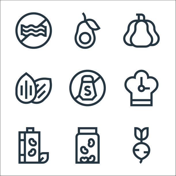 营养线图标线性集质量线集图片下载