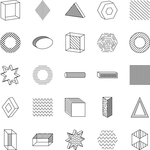 几何形状与抽象设计图标集图片下载