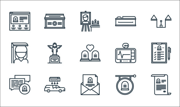 葬礼线图标线性设置质量线设置图片下载