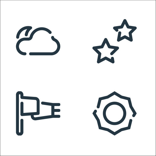 天气线图标线性集质量线集图片下载