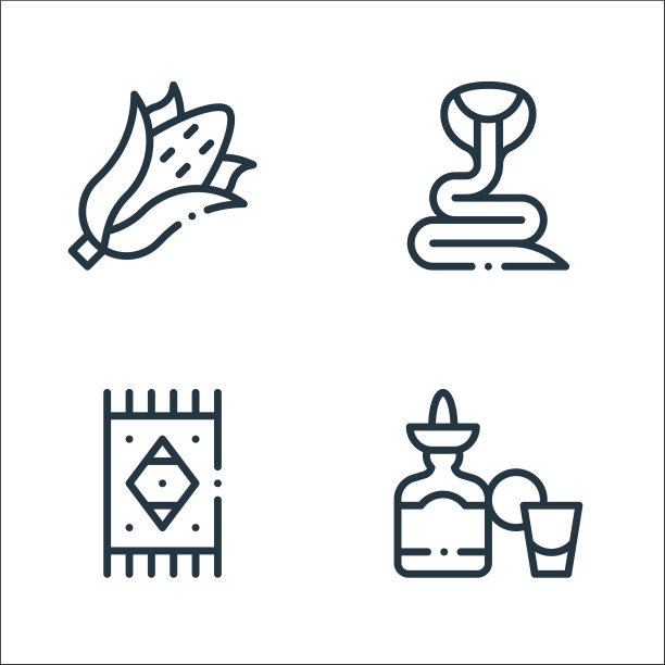 墨西哥线图标线性集质量线集图片下载