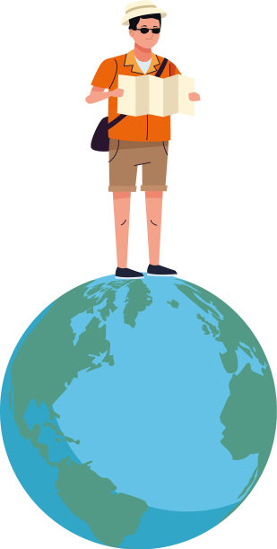 年轻的游客在读地球上的地图图片下载