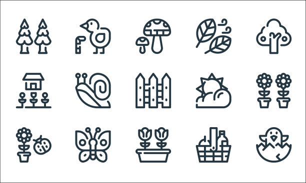 春季季线图标线性集质量线图片下载