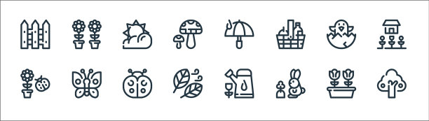 春季季线图标线性集质量线图片下载