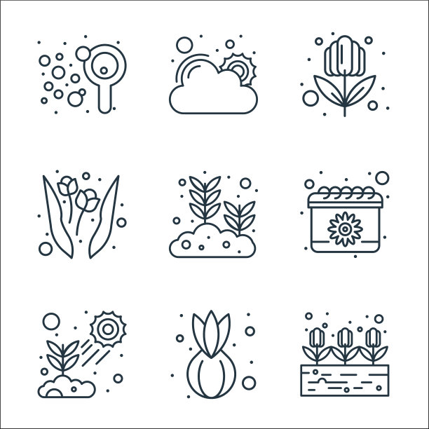 春季线图标线性集质量线集图片下载