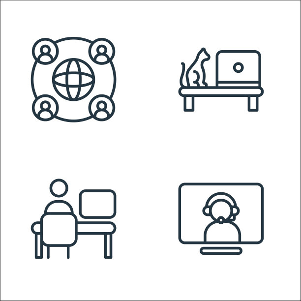 家庭办公线图标线性设置质量线图片下载