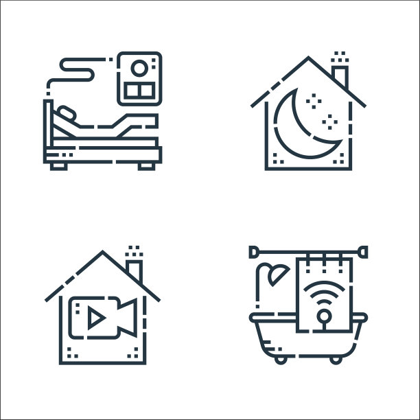 智能家居线图标线性集质量线集图片下载