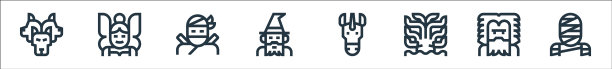 神奇的人物线条图标线性集合图片下载